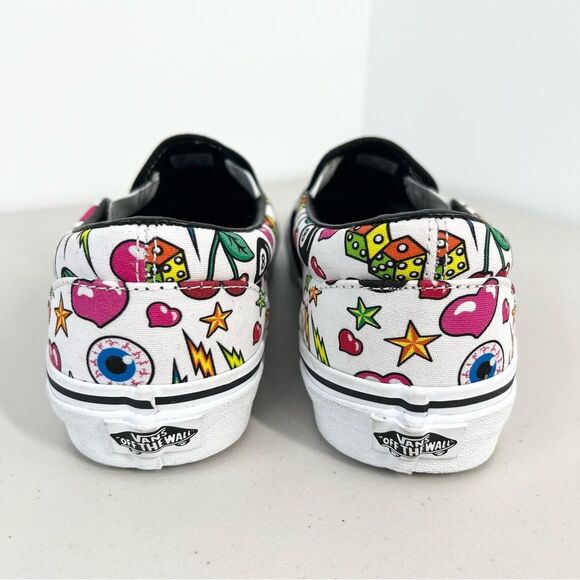 NWOT Vans Classic Slip On 8 Ball Eye Heart Cherry Dice Stars Unisex W/10 M/8.5 - Picture 5 of 8